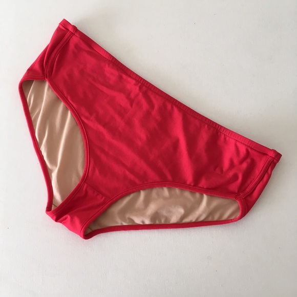 red boyshort swim bottoms